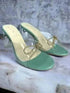 Pastel Green Clear Strap Bella Heels with Bow - cunei